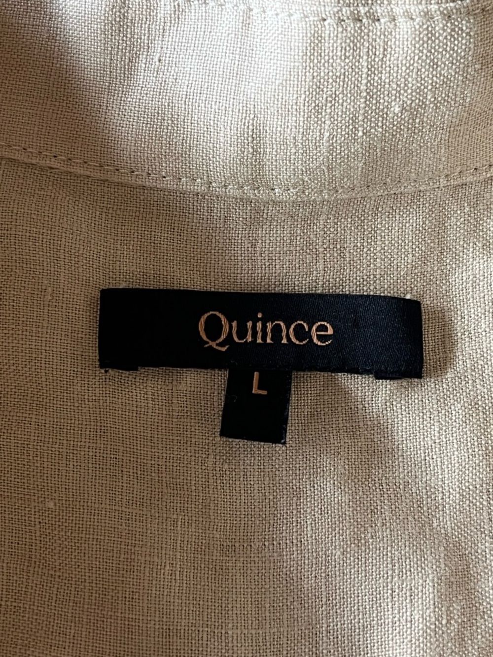 Quince 100% Ethically Sourced Natural European Linen Long Sleeve Top Driftwood - Picture 8 of 12